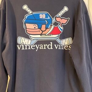 Vineyard Vines Dark Blue Cotton Shirt ICE HOCKEY size Men’s L